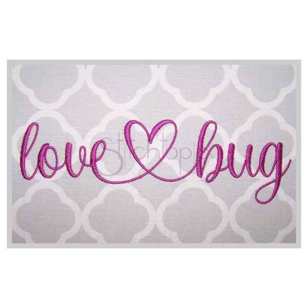 Love Bug Embroidery Font #3 - 2.5" 3" 3.5" 4" 5"