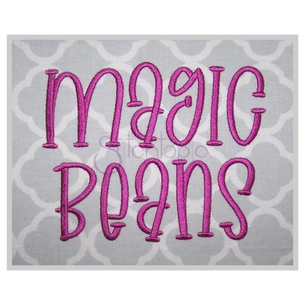 Magic Beans Embroidery Font 2.5" 3" 3.5" 4" 5"