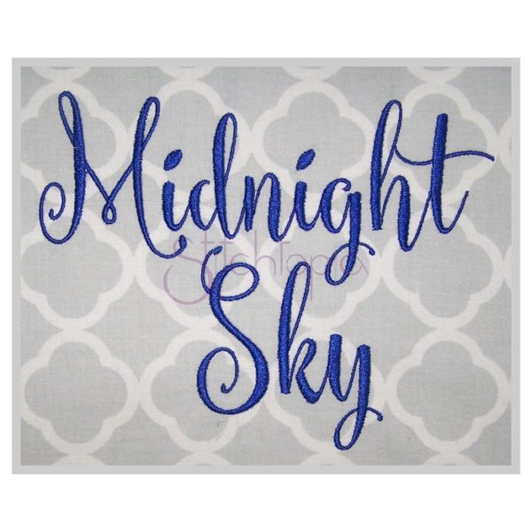 Midnight Sky Embroidery Font 1" 1.25" 1.5" 2" 2.5"