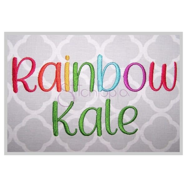 Rainbow Kale Embroidery Font .75" 1" 1.25" 1.5" 2"
