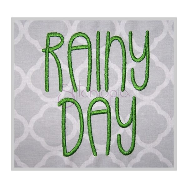Rainy Day Embroidery Font .75" 1" 1.25 1.5" 2" 2.5" 3"