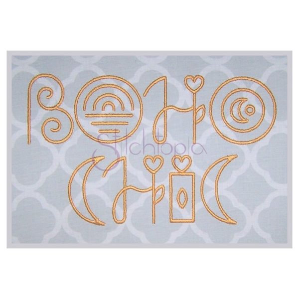 Boho Chic Embroidery Font 1" 1.25" 1.5" 2" 2.5"