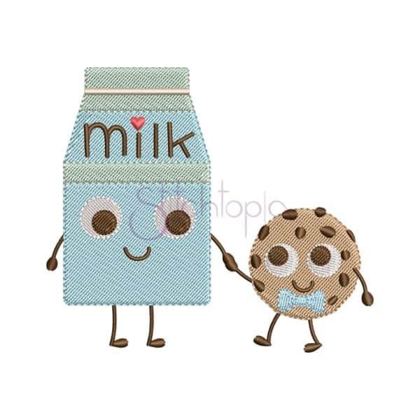 Milk & Cookie Embroidery Design