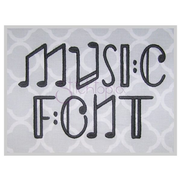 Music Embroidery Font .75" 1" 1.25" 1.5" 2"