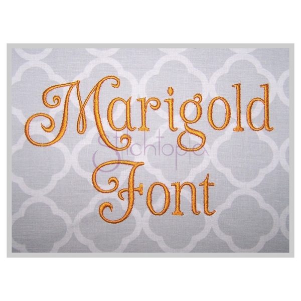 Marigold Embroidery Font 1" 1.25" 1.5" 2" 2.5"