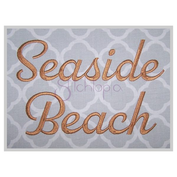 Seaside Beach Embroidery Font .75" 1" 1.25" 1.5" 2"