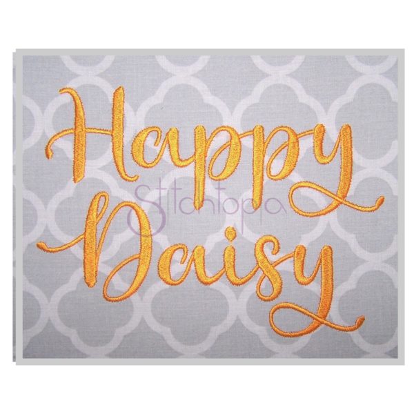 Happy Daisy Embroidery Font .75" 1" 1.25" 1.5" 2"