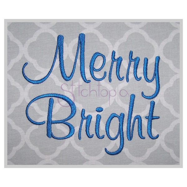 Merry Bright Embroidery Font .75" 1" 1.25" 1.5" 2"
