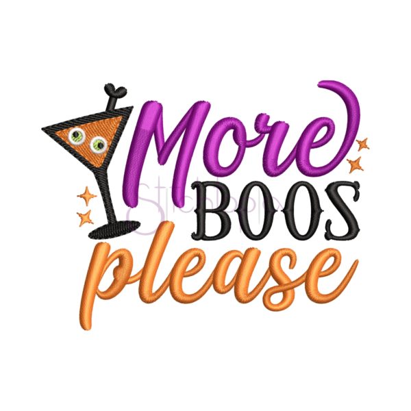 More Boos Please Embroidery Design