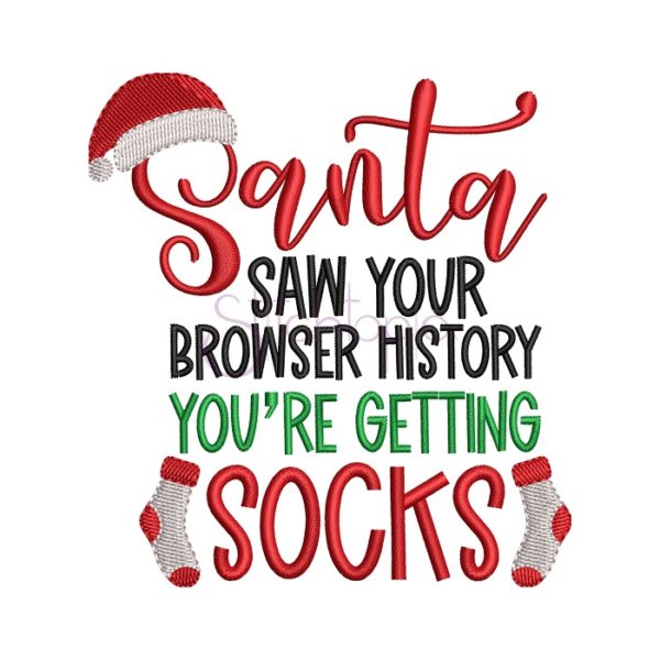 Santa Saw Your Browser History Embroidery Design