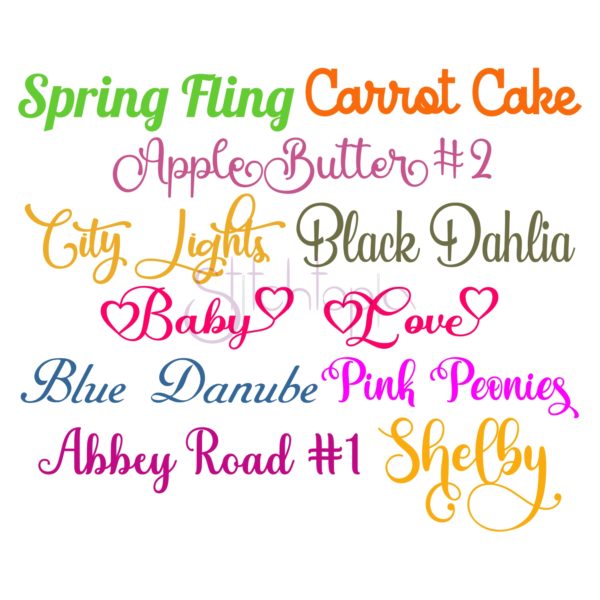 Script Embroidery Font Bundle #9 - 10 Fonts