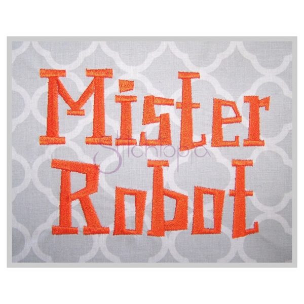 Mister Robot Embroidery Font .75" 1" 1.25" 1.5" 2"