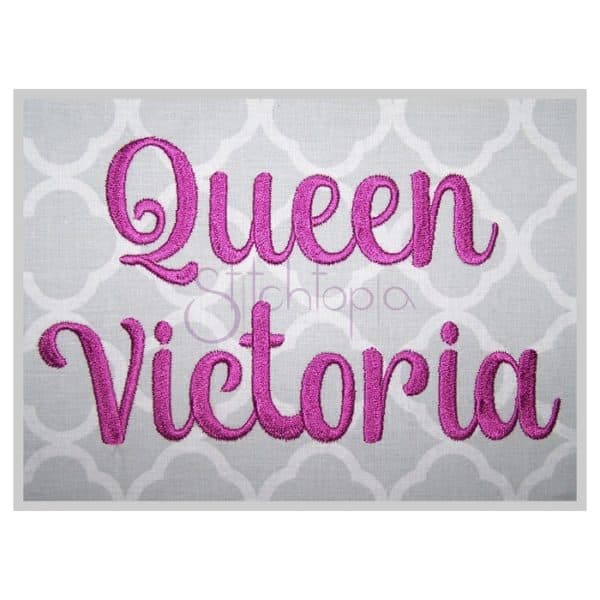 Queen Victoria Embroidery Font .75" 1" 1.25" 1.5" 2"