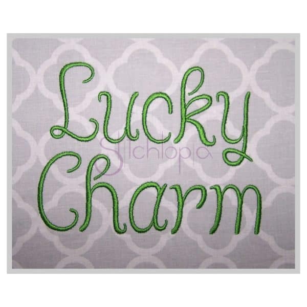 Lucky Charm Embroidery Font .75" 1" 1.25" 1.5" 2"