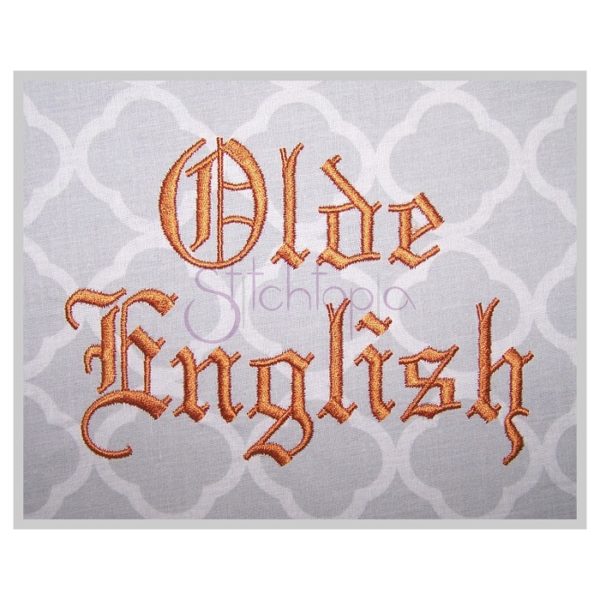 Olde English Embroidery Font 1" 1.25" 1.5" 2" 2.5"