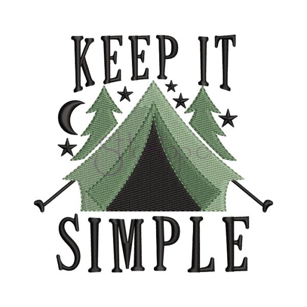 Keep It Simple Camping Tent Embroidery Design
