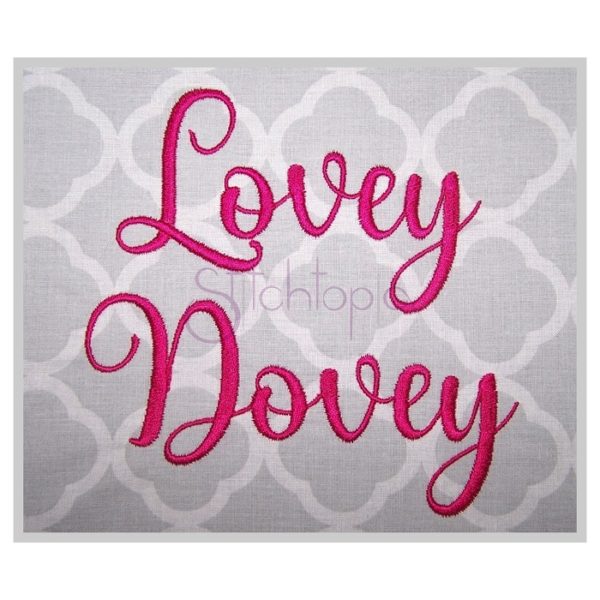 Lovey Dovey Embroidery Font #1 - 1" 1.25" 1.5" 2" 2.5"