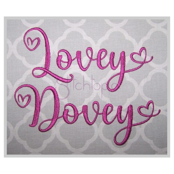 Lovey Dovey Embroidery Font #3 - 1" 1.25" 1.5" 2" 2.5"